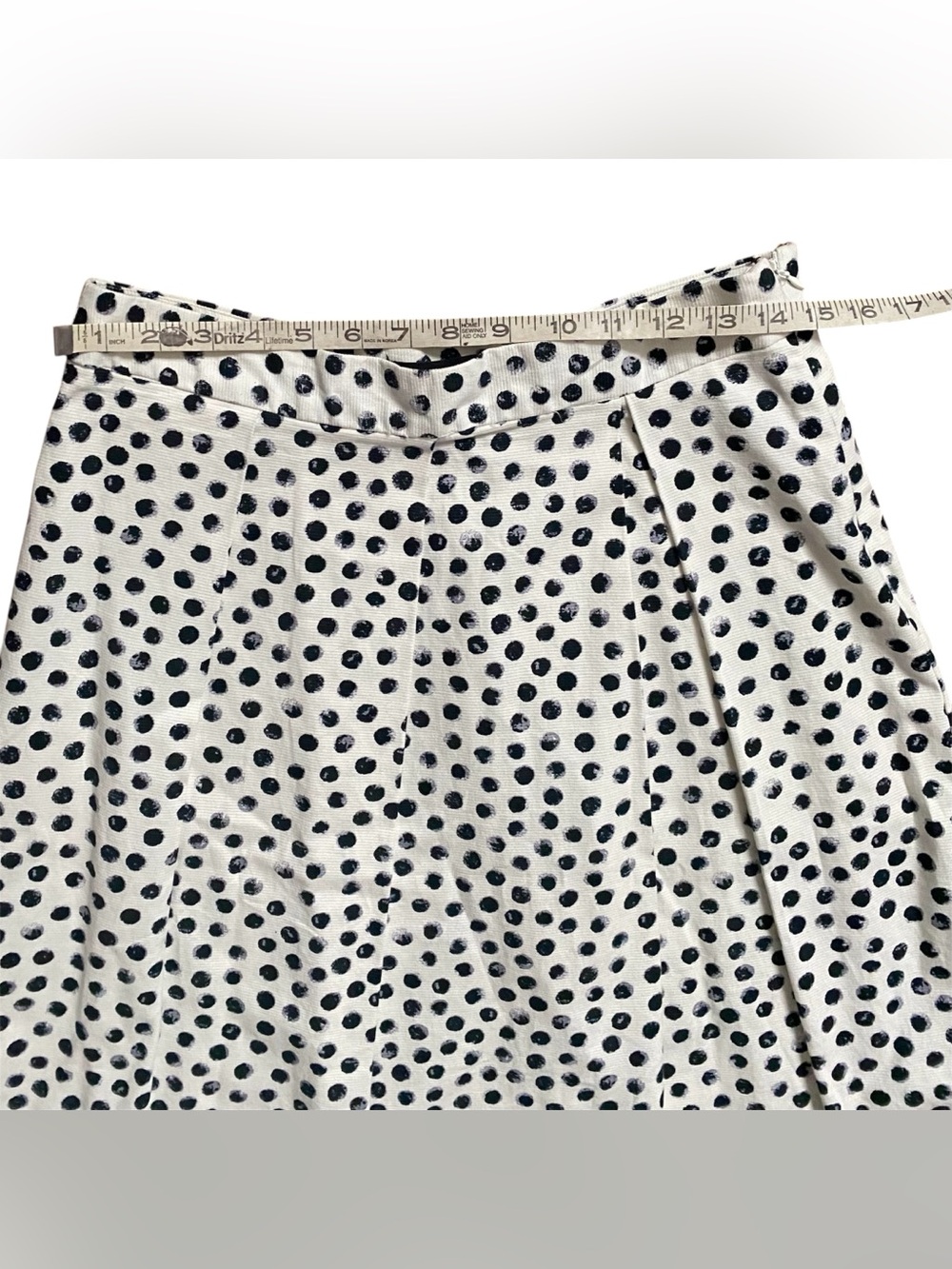 Who What Wear Polka Dot Pleated Skirt Women’s 8 White and Black - Picture 5 of 6
